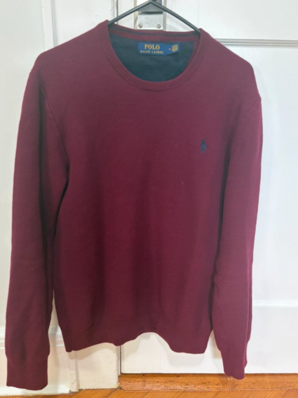 Polo Ralph Lauren Crewneck Sweater - 100% cotton, Medium, Burgundy